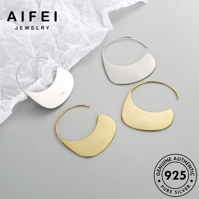 AIFEI JEWELRY nguyên thật kiện vành bông trang đều hàn nữ sequin phụ sức Thời khuyên tai không bạc bản tua xỏ 925 thời vàng tròn quốc E124