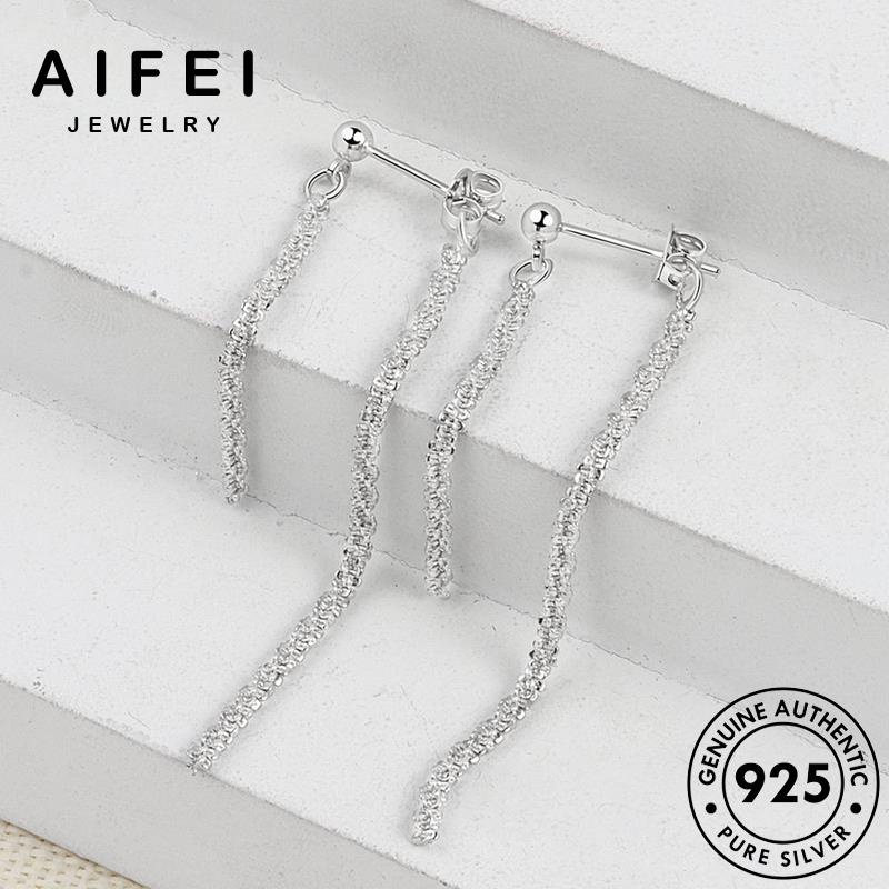 AIFEI JEWELRY phụ khuyên xỏ hàn Thời thật bông nữ sức 925 tua tai nguyên bản tròn quốc thời tua vành kiện vàng bạc trang E129