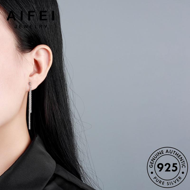 AIFEI JEWELRY phụ khuyên xỏ hàn Thời thật bông nữ sức 925 tua tai nguyên bản tròn quốc thời tua vành kiện vàng bạc trang E129