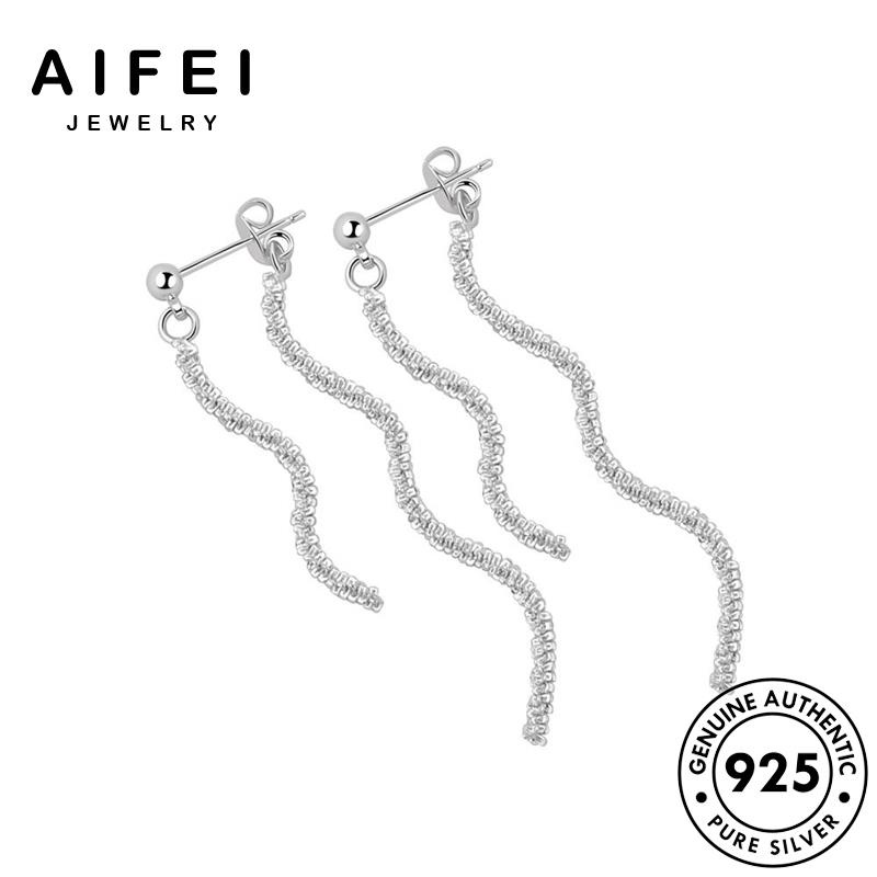 AIFEI JEWELRY phụ khuyên xỏ hàn Thời thật bông nữ sức 925 tua tai nguyên bản tròn quốc thời tua vành kiện vàng bạc trang E129