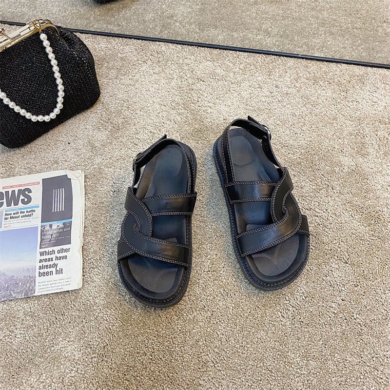 Giày Sandal Đế Mềm Dày Hở Ngón Thoải Mái Thời Trang Mùa Hè Cho Nữ