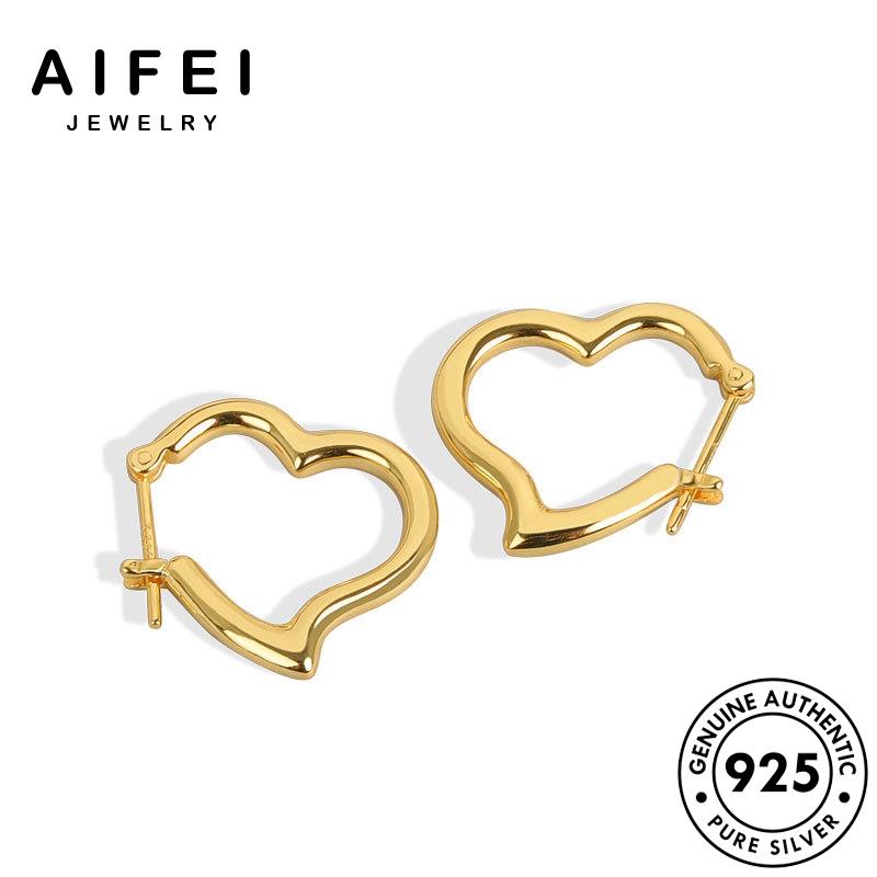 AIFEI JEWELRY hàn nguyên tai Thời vàng học tim bông nữ bạc tua thật quốc tròn 925 xỏ phụ trái kiện vành hình khuyên sức thời trang bản E132