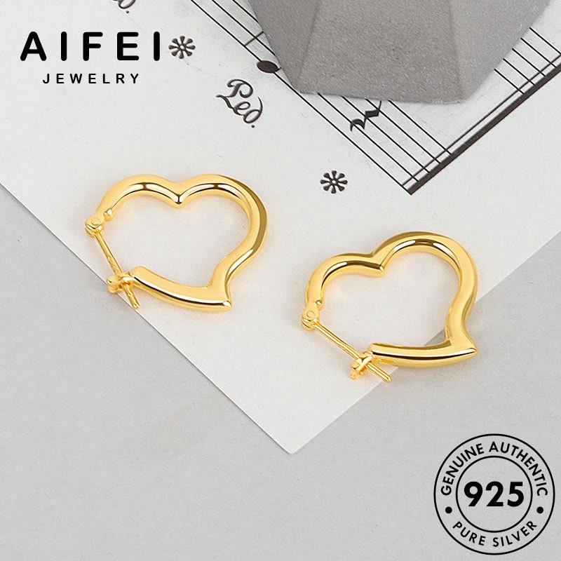 AIFEI JEWELRY hàn nguyên tai Thời vàng học tim bông nữ bạc tua thật quốc tròn 925 xỏ phụ trái kiện vành hình khuyên sức thời trang bản E132