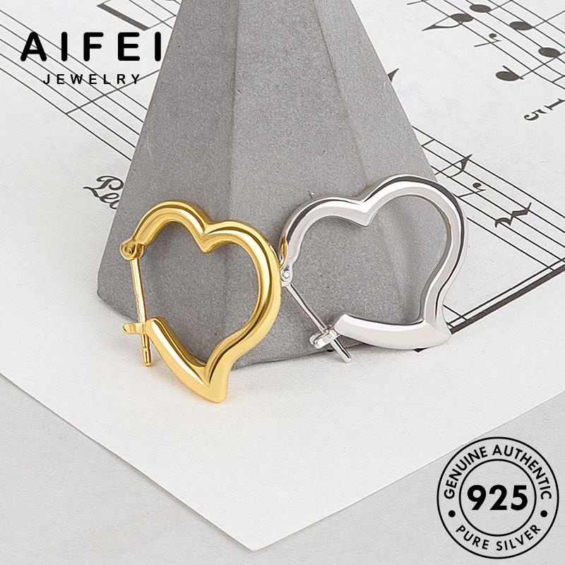 AIFEI JEWELRY hàn nguyên tai Thời vàng học tim bông nữ bạc tua thật quốc tròn 925 xỏ phụ trái kiện vành hình khuyên sức thời trang bản E132