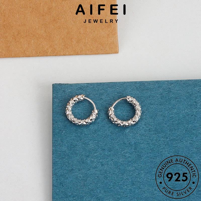 AIFEI JEWELRY vàng thật bản tai phụ tua lá xỏ bông vàng vành kiện lá nữ thời thiếc và hàn trang 925 tròn bạc nguyên Thời quốc sức khuyên E134