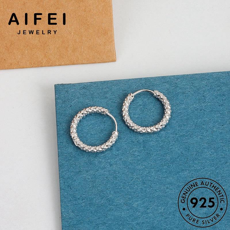 AIFEI JEWELRY vàng thật bản tai phụ tua lá xỏ bông vàng vành kiện lá nữ thời thiếc và hàn trang 925 tròn bạc nguyên Thời quốc sức khuyên E134