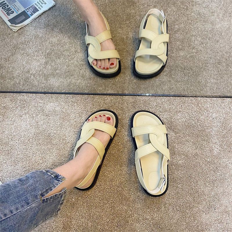 Giày Sandal Đế Mềm Dày Hở Ngón Thoải Mái Thời Trang Mùa Hè Cho Nữ