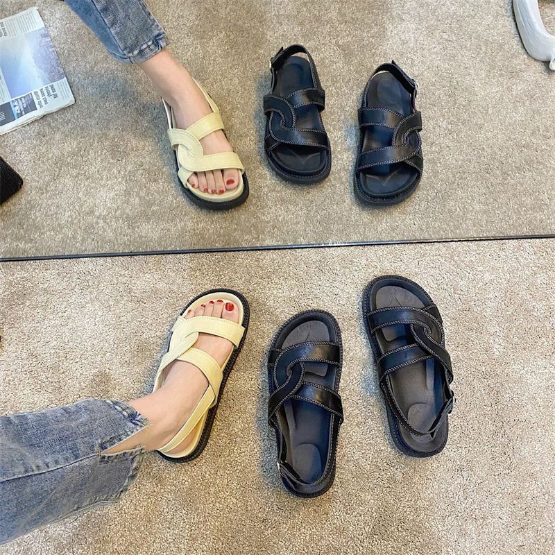 Giày Sandal Đế Mềm Dày Hở Ngón Thoải Mái Thời Trang Mùa Hè Cho Nữ