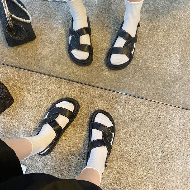 Giày Sandal Đế Mềm Dày Hở Ngón Thoải Mái Thời Trang Mùa Hè Cho Nữ