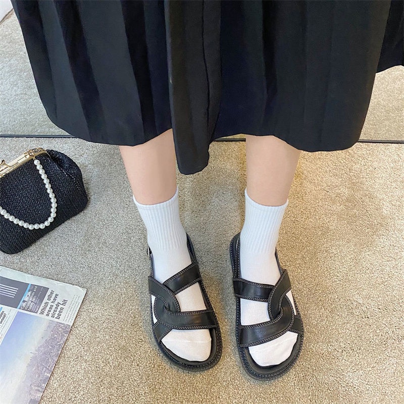 Giày Sandal Đế Mềm Dày Hở Ngón Thoải Mái Thời Trang Mùa Hè Cho Nữ