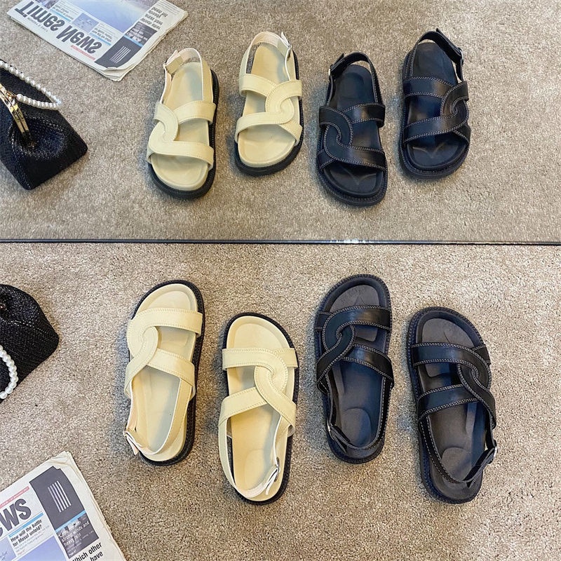 Giày Sandal Đế Mềm Dày Hở Ngón Thoải Mái Thời Trang Mùa Hè Cho Nữ