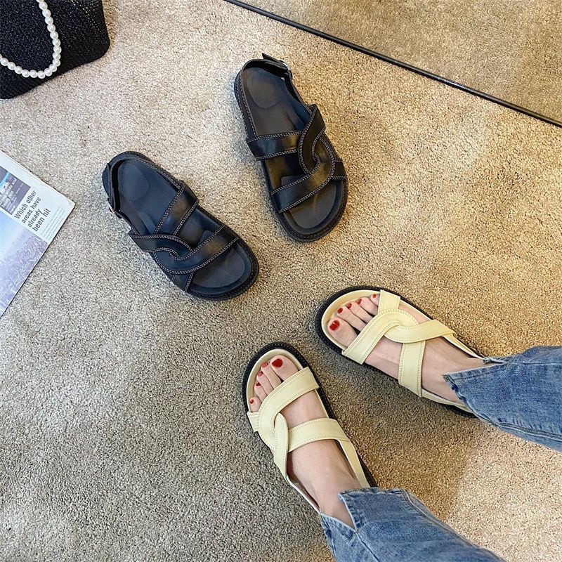 Giày Sandal Đế Mềm Dày Hở Ngón Thoải Mái Thời Trang Mùa Hè Cho Nữ