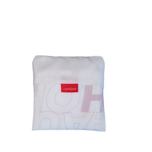 [HB GIFT] [Rom&nd] Romand Folding Bag - Túi gấp trắng chữ đỏ Hàn Quốc  [Hàng tặng không bán]
