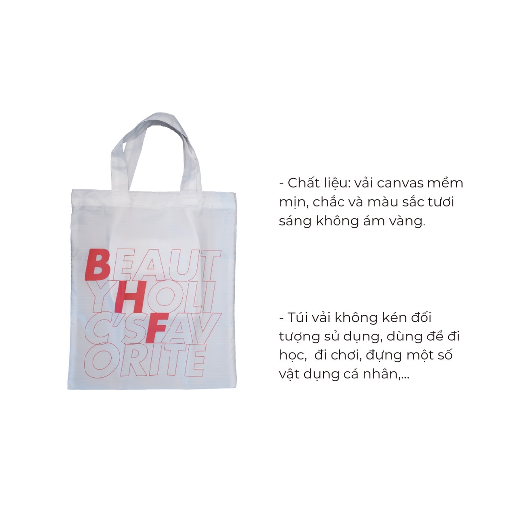 [HB GIFT] [Rom&nd] Romand Folding Bag - Túi gấp trắng chữ đỏ Hàn Quốc  [Hàng tặng không bán]