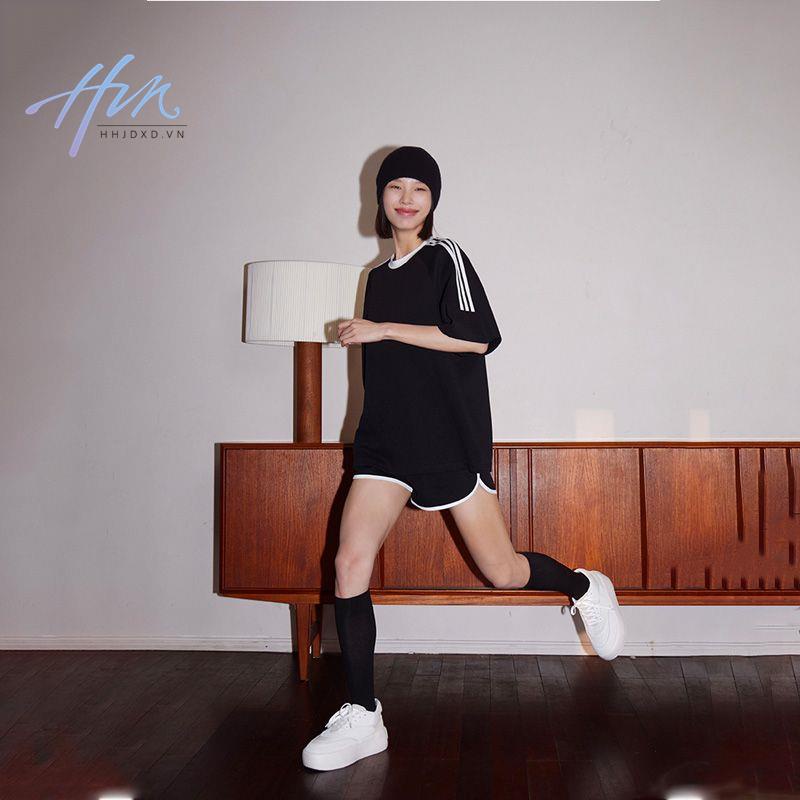 Bộ Đồ Thể Thao Áo Thun Cotton + Quần Short Dáng Rộng Phong Cách Thời Trang Đường Phố Mỹ Hàng Mới 2023