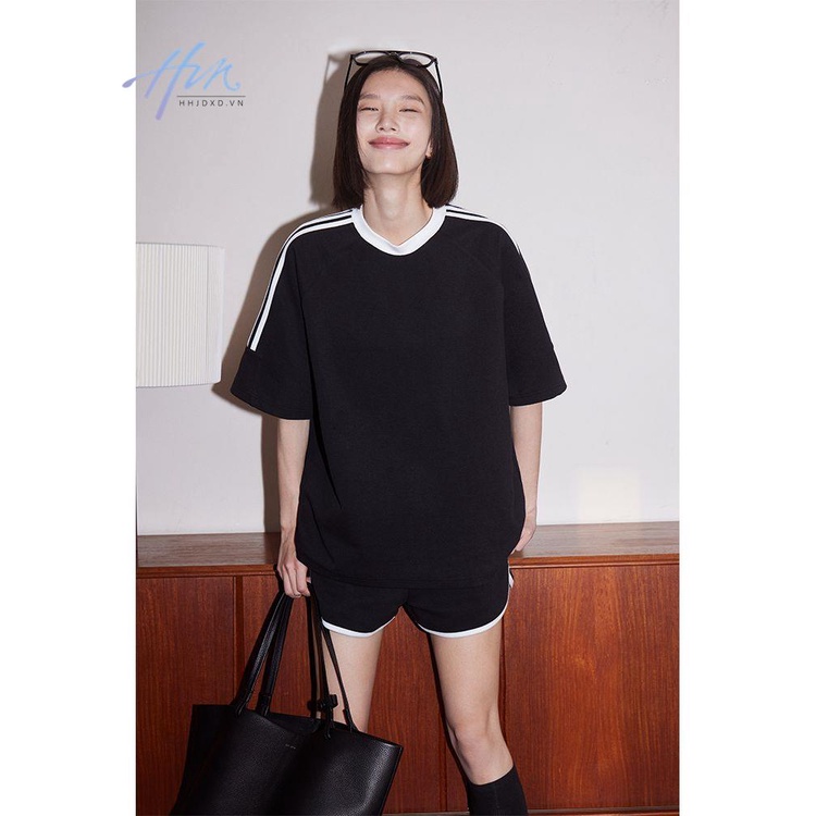 Bộ Đồ Thể Thao Áo Thun Cotton + Quần Short Dáng Rộng Phong Cách Thời Trang Đường Phố Mỹ Hàng Mới 2023