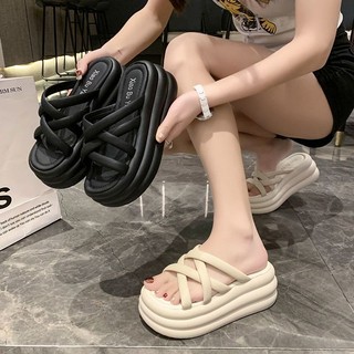 Dép sandal đế xuồng cao 8cm phong cách mới mùa hè 2023