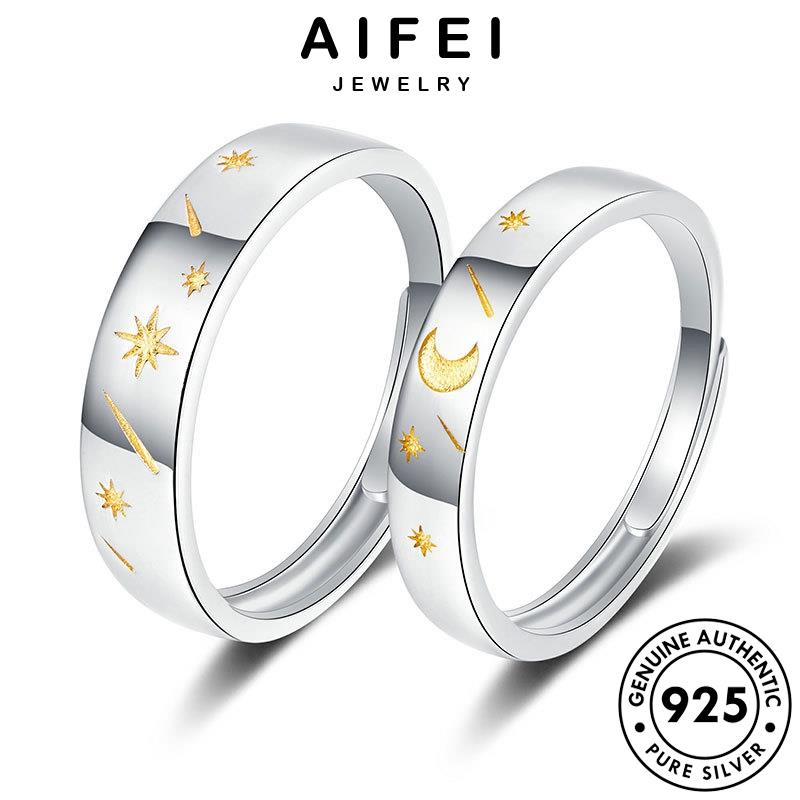 AIFEI JEWELRY mặt bạc đôi và cặp kiện sáng tạo trang sức quốc mặt bản hàn trăng thật thời nguyên 925 phụ trời nhẫn R60