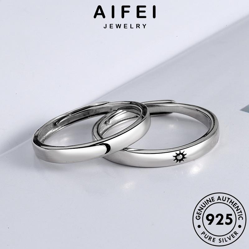 AIFEI JEWELRY hàn bạc kiện thật thời sức sáng tạo trang nhẫn phụ cặp và nguyên mặt trời trăng bản 925 mặt quốc đôi R159