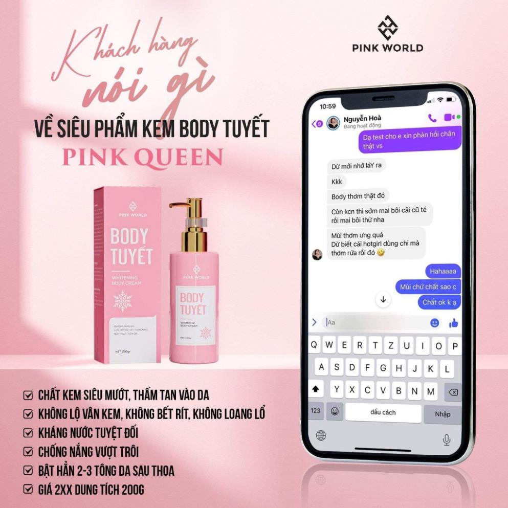 Kem body, kem dưỡng trắng da pink queen dưỡng ẩm bật tông nhanh