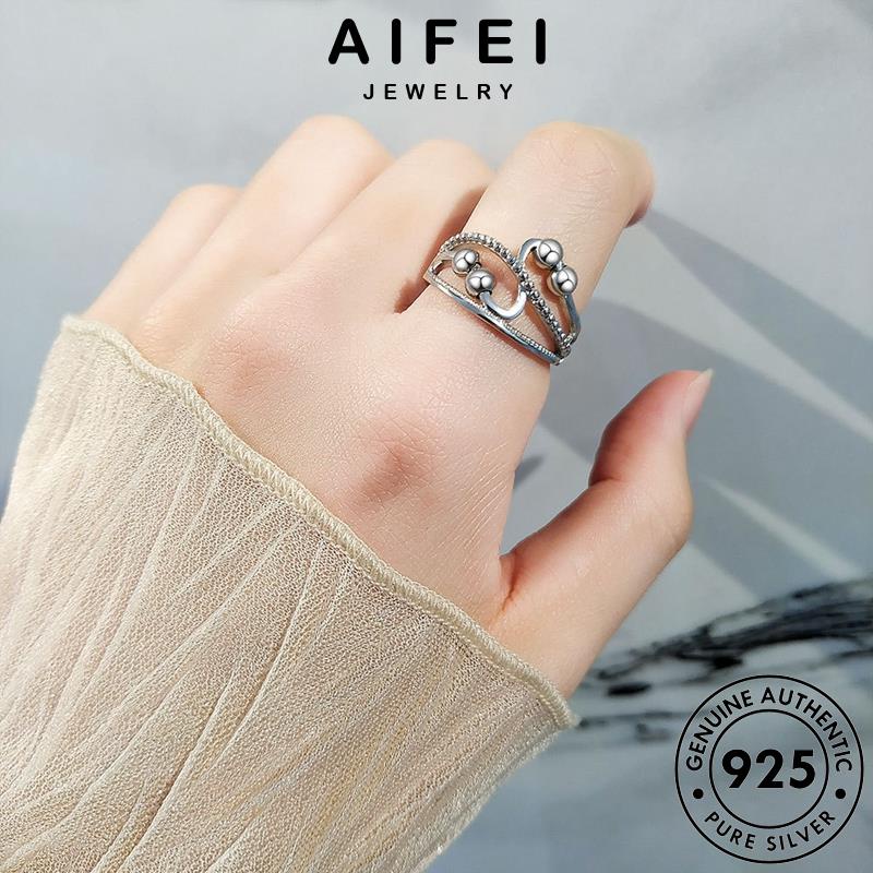 AIFEI JEWELRY sức nhẫn hàn nguyên thật nữ trang cá kiện 925 thời quốc chéo tính bạc bản phụ đường R344