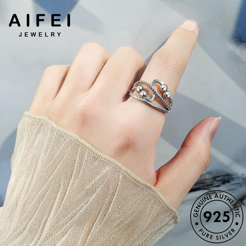 AIFEI JEWELRY sức nhẫn hàn nguyên thật nữ trang cá kiện 925 thời quốc chéo tính bạc bản phụ đường R344