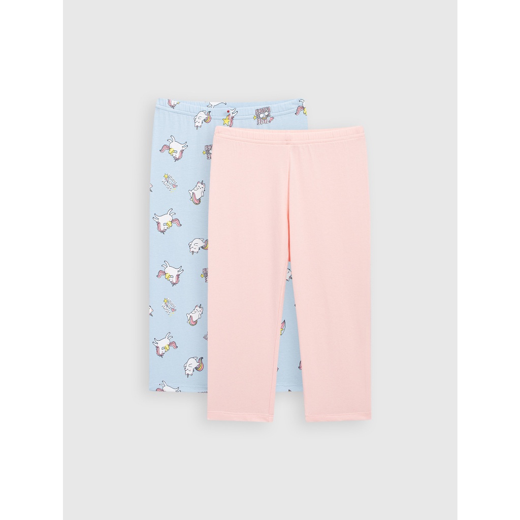 Combo 2 quần bé gái CANIFA chất liệu cotton co giãn, cạp chun, quần lửng phom ôm 1LA23S008
