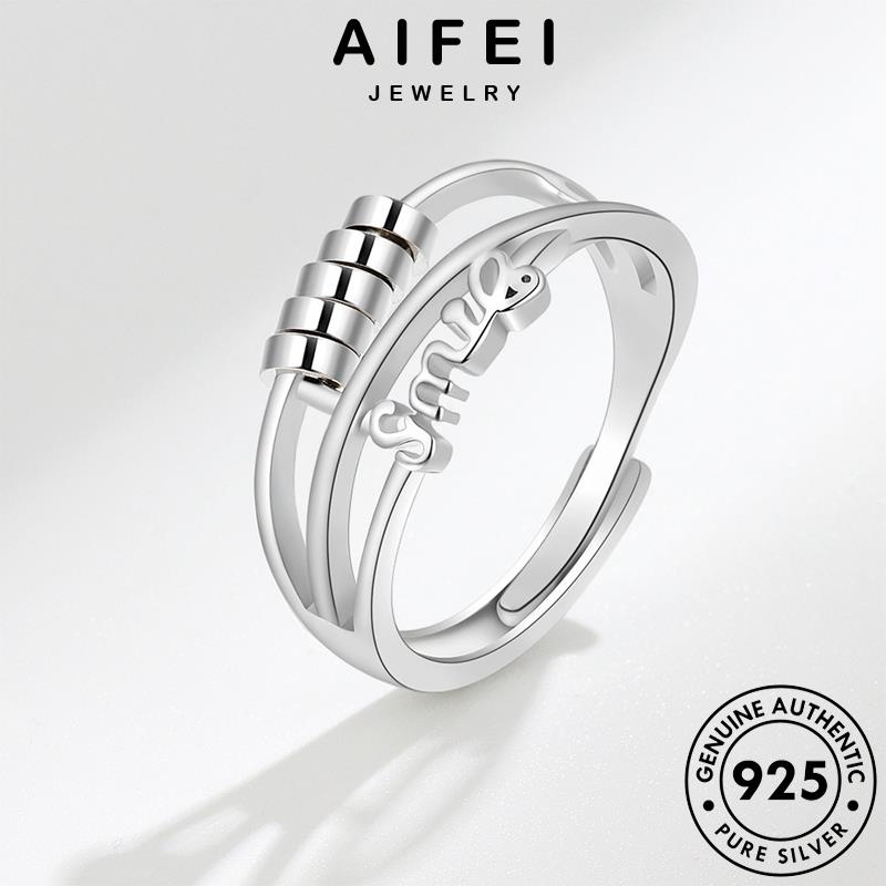 AIFEI JEWELRY bạc trang thật hạt thời nguyên nhân cá hàn bản chuyển 925 phụ kiện nhẫn quốc nữ sức R365