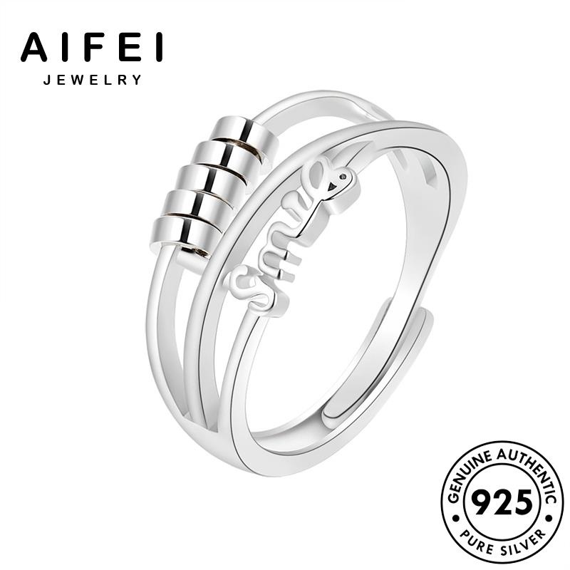 AIFEI JEWELRY bạc trang thật hạt thời nguyên nhân cá hàn bản chuyển 925 phụ kiện nhẫn quốc nữ sức R365