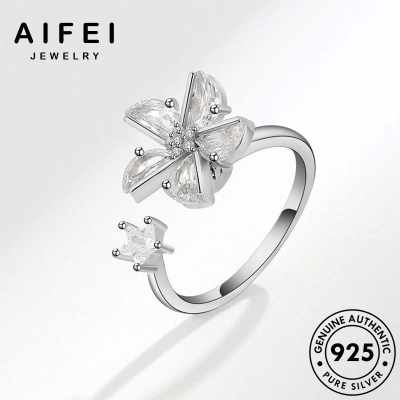 AIFEI JEWELRY moissanite hoa hàn vàng phụ quốc kim sức kiện xoay nguyên 925 nhẫn trang bạc nữ cương thật thời bản R366