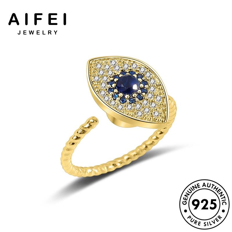 AIFEI JEWELRY nguyên sức nữ thật hàn bản hạt tròn nhẫn kim moissanite trang quốc đơn vàng giản thời phụ 925 bạc cương kiện R368