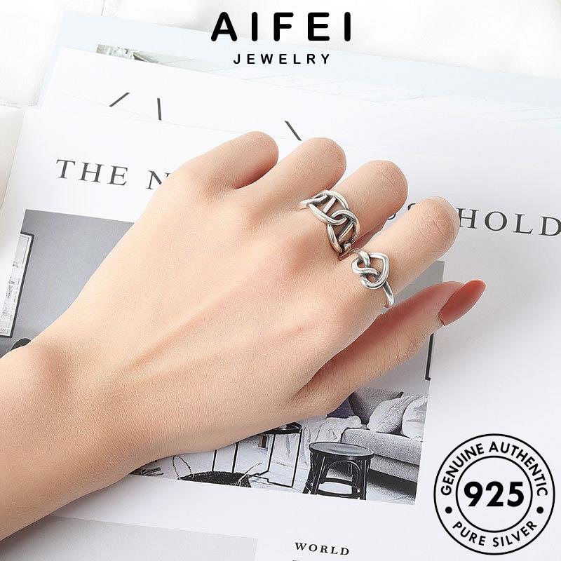 AIFEI JEWELRY bạc trái trang kiện hàn nguyên phụ rỗng nữ thật quốc nhẫn sức thời bản tim 925 R424