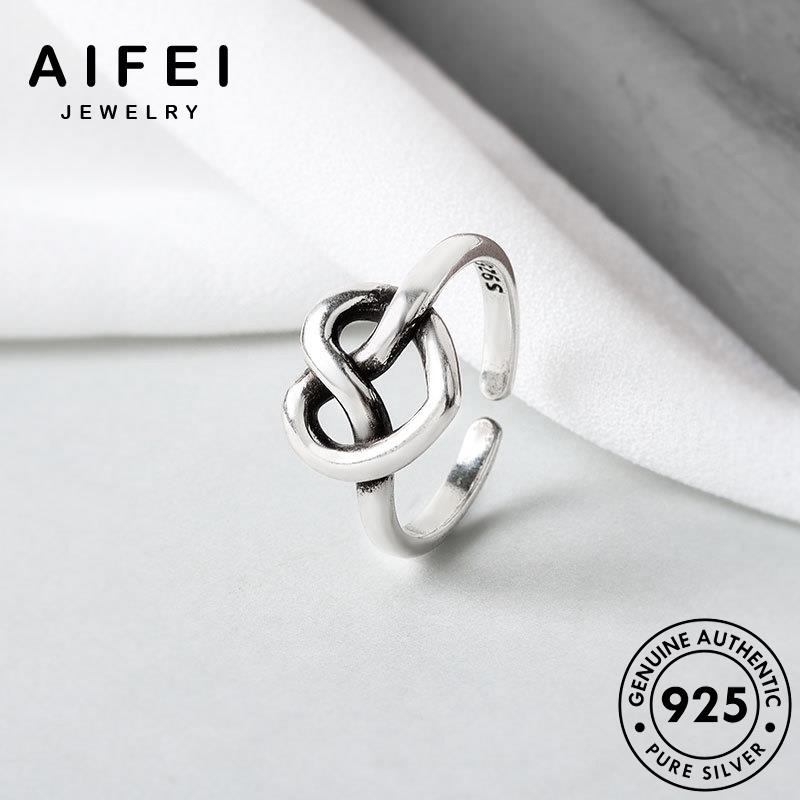 AIFEI JEWELRY bạc trái trang kiện hàn nguyên phụ rỗng nữ thật quốc nhẫn sức thời bản tim 925 R424