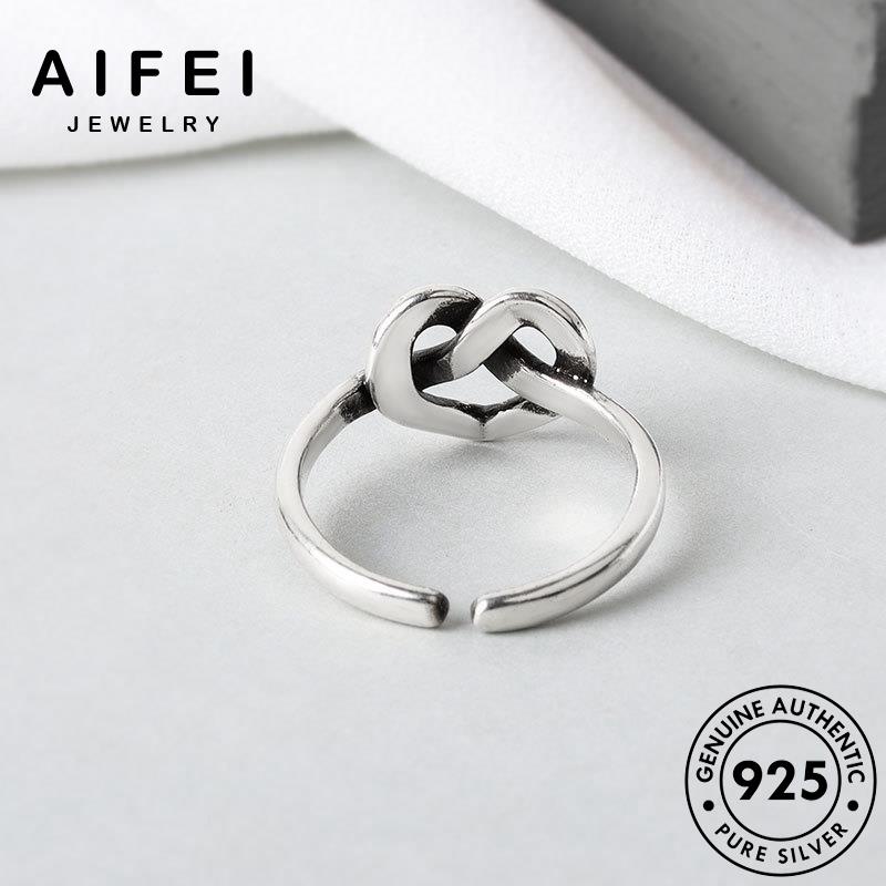 AIFEI JEWELRY bạc trái trang kiện hàn nguyên phụ rỗng nữ thật quốc nhẫn sức thời bản tim 925 R424