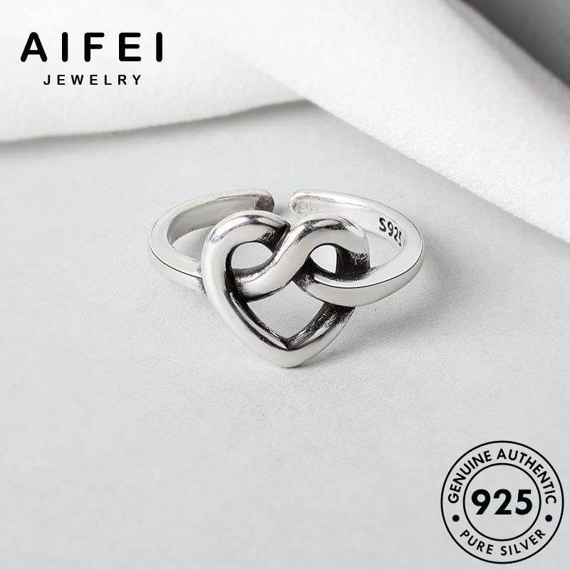 AIFEI JEWELRY bạc trái trang kiện hàn nguyên phụ rỗng nữ thật quốc nhẫn sức thời bản tim 925 R424