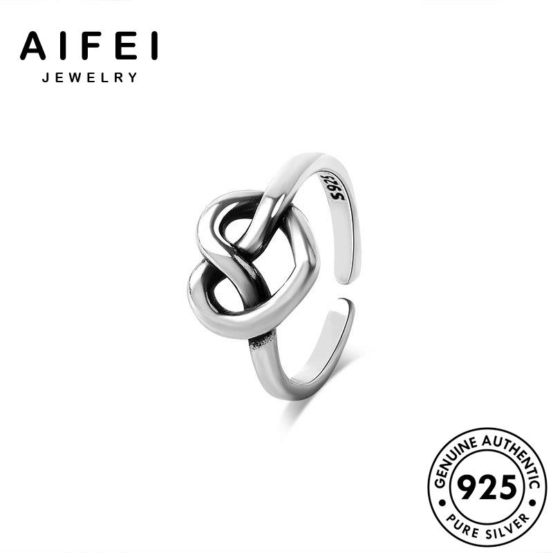 AIFEI JEWELRY bạc trái trang kiện hàn nguyên phụ rỗng nữ thật quốc nhẫn sức thời bản tim 925 R424