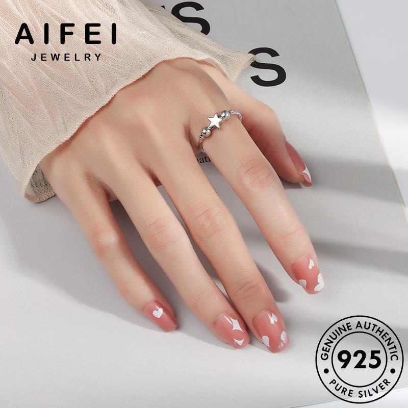 AIFEI JEWELRY bản cánh thật kiện hàn vàng ngôi quốc trang nhẫn 925 nguyên bạc nữ thời năm phụ sức sao R454