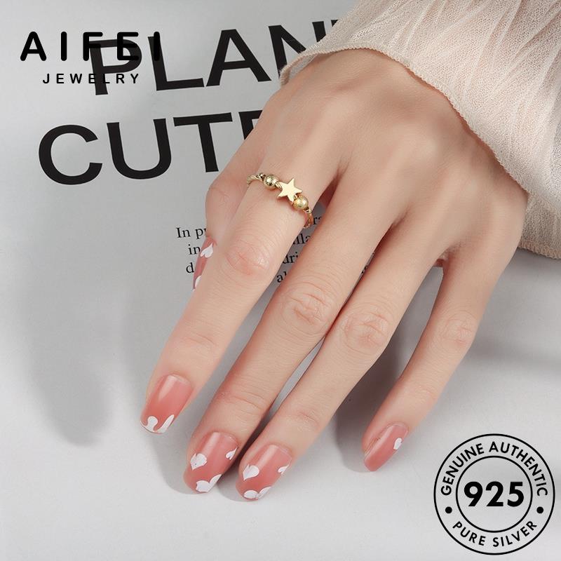 AIFEI JEWELRY bản cánh thật kiện hàn vàng ngôi quốc trang nhẫn 925 nguyên bạc nữ thời năm phụ sức sao R454