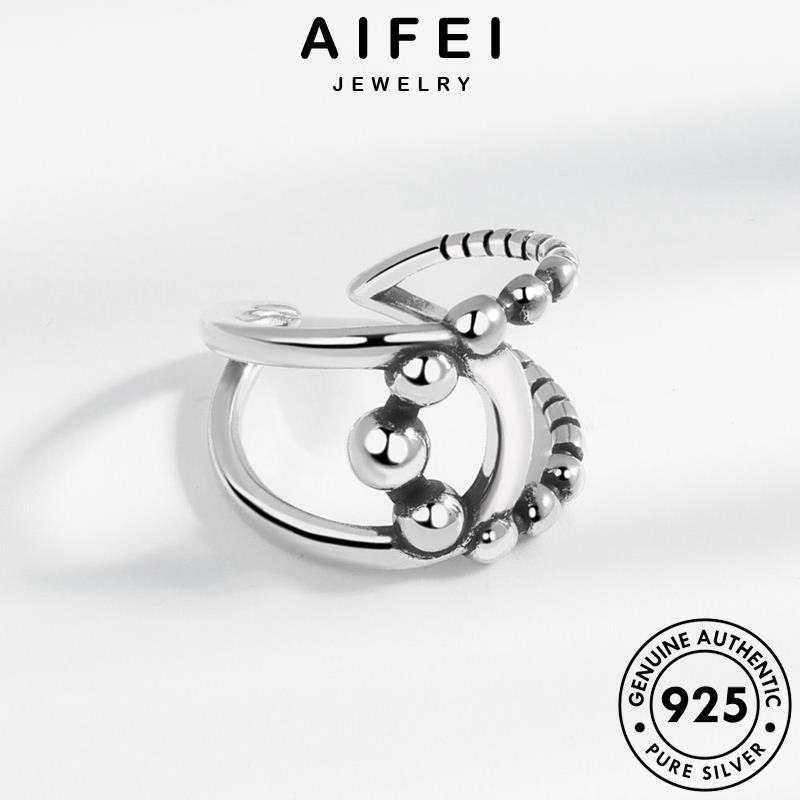 AIFEI JEWELRY bản điển kiện 925 cổ bạc nhẫn nữ thời nguyên rỗng hàn thật quốc phụ sức trang R455