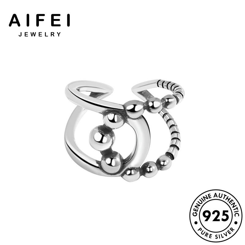 AIFEI JEWELRY bản điển kiện 925 cổ bạc nhẫn nữ thời nguyên rỗng hàn thật quốc phụ sức trang R455