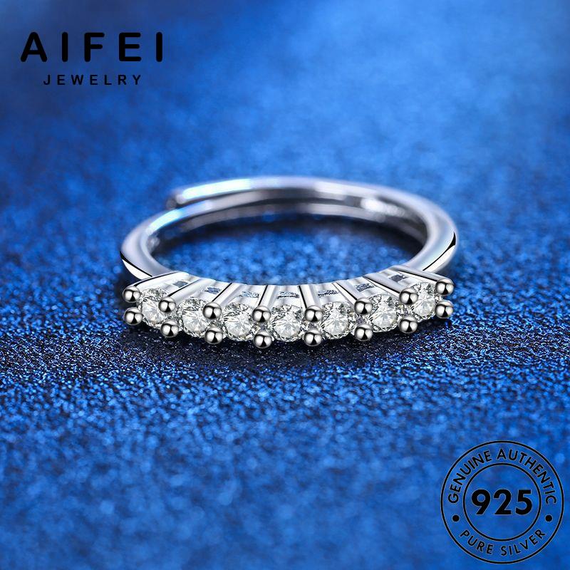 AIFEI JEWELRY công kiện trang bạc hàn nhẫn bản 925 nguyên thời cương phụ sức nữ chúa quốc thật kim moissanite R456