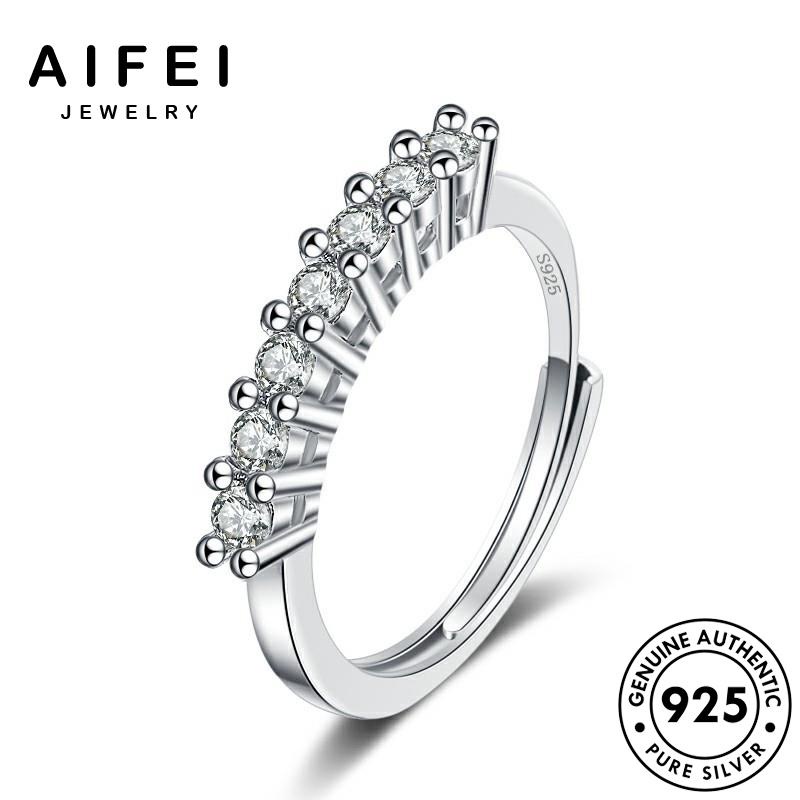 AIFEI JEWELRY công kiện trang bạc hàn nhẫn bản 925 nguyên thời cương phụ sức nữ chúa quốc thật kim moissanite R456