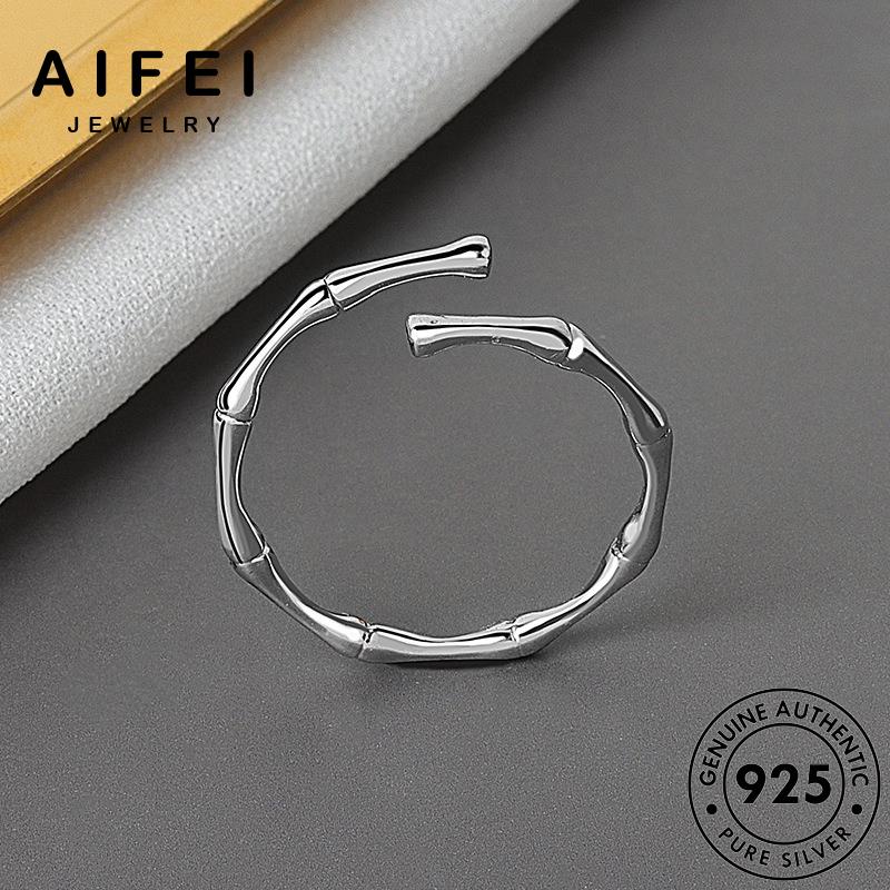 AIFEI JEWELRY bản vàng giản đơn tre bạc nguyên nữ kiện nhẫn trang phụ thời hàn 925 sức thật quốc R460