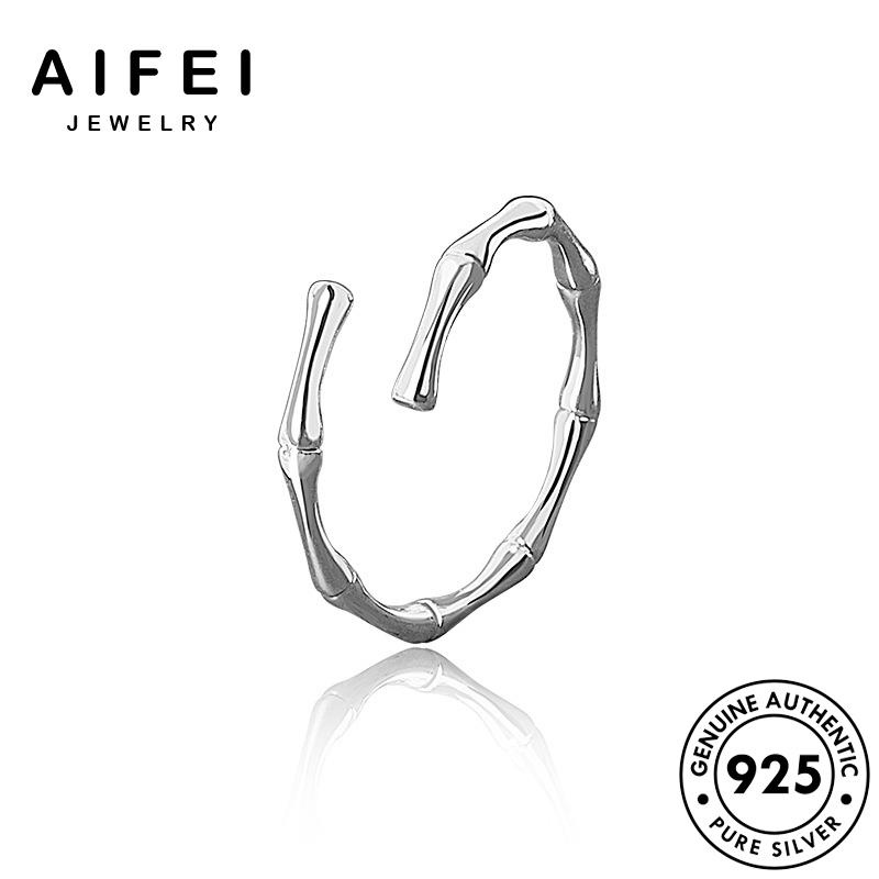 AIFEI JEWELRY bản vàng giản đơn tre bạc nguyên nữ kiện nhẫn trang phụ thời hàn 925 sức thật quốc R460