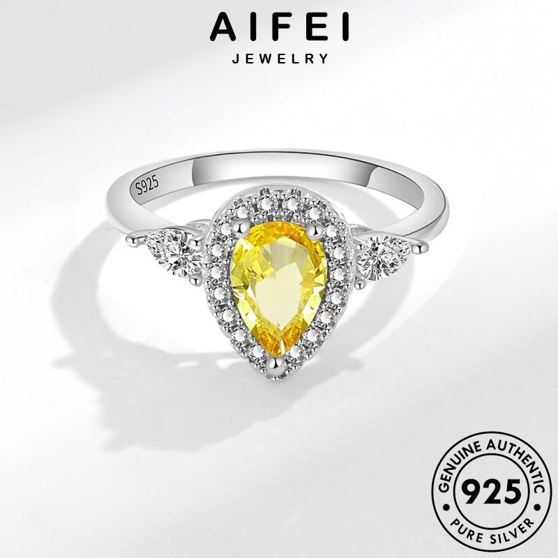 AIFEI JEWELRY giản nguyên vàng nữ thời quả bạc quốc 925 anh hàn thật phụ đơn bản kiện hình thạch nhẫn sức trang lê R464