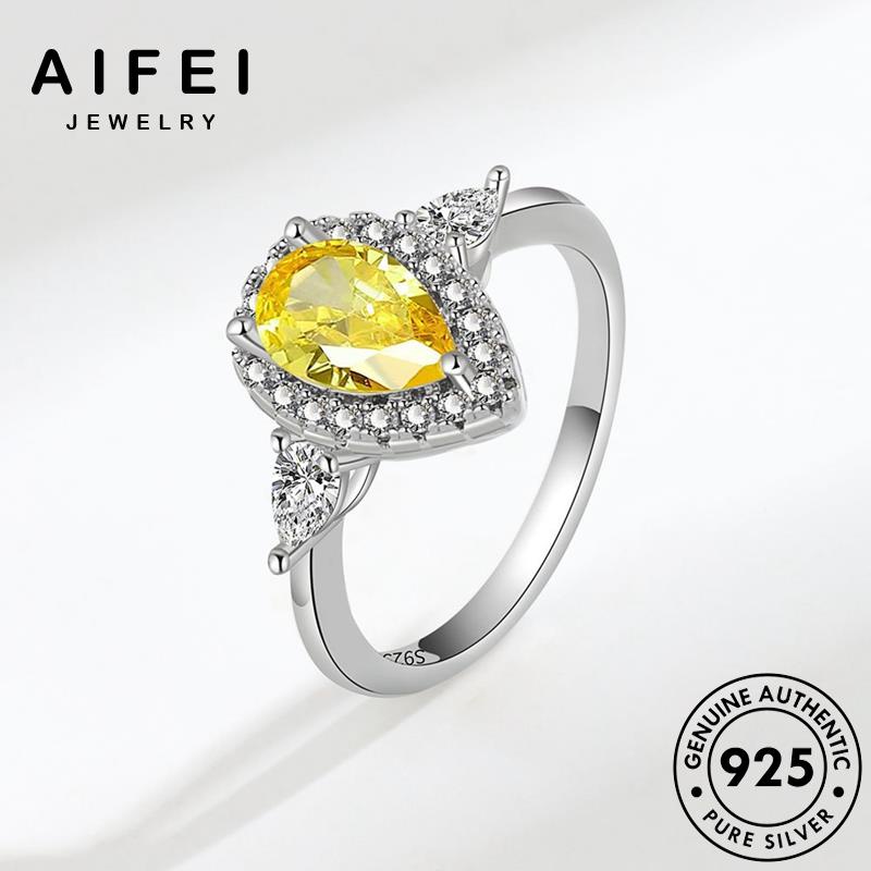 AIFEI JEWELRY giản nguyên vàng nữ thời quả bạc quốc 925 anh hàn thật phụ đơn bản kiện hình thạch nhẫn sức trang lê R464