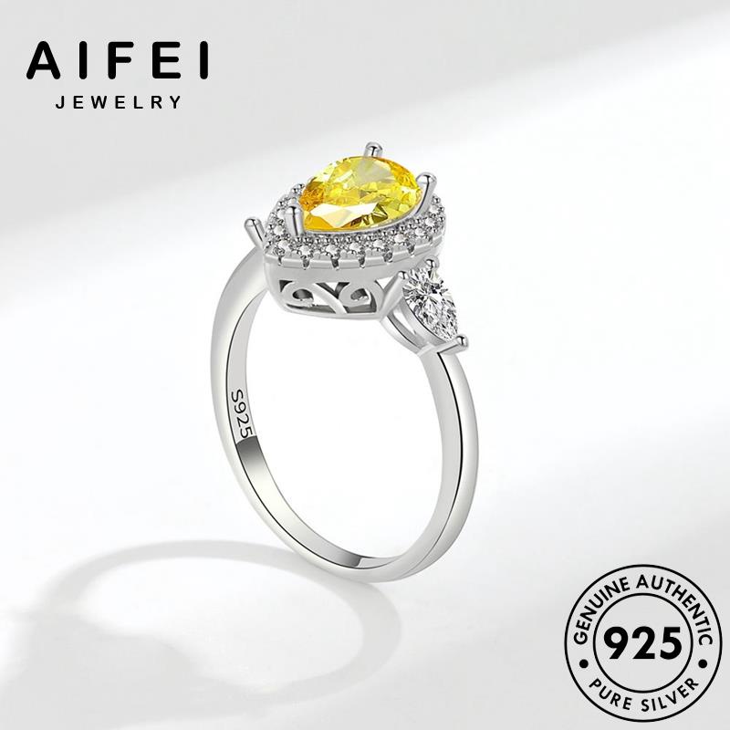 AIFEI JEWELRY giản nguyên vàng nữ thời quả bạc quốc 925 anh hàn thật phụ đơn bản kiện hình thạch nhẫn sức trang lê R464
