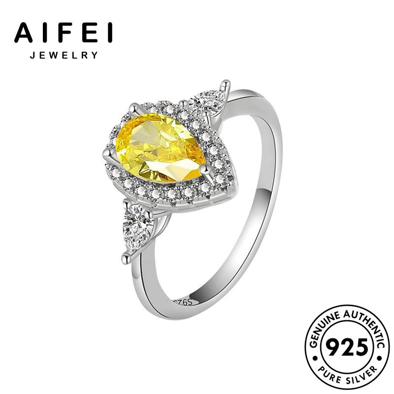 AIFEI JEWELRY giản nguyên vàng nữ thời quả bạc quốc 925 anh hàn thật phụ đơn bản kiện hình thạch nhẫn sức trang lê R464