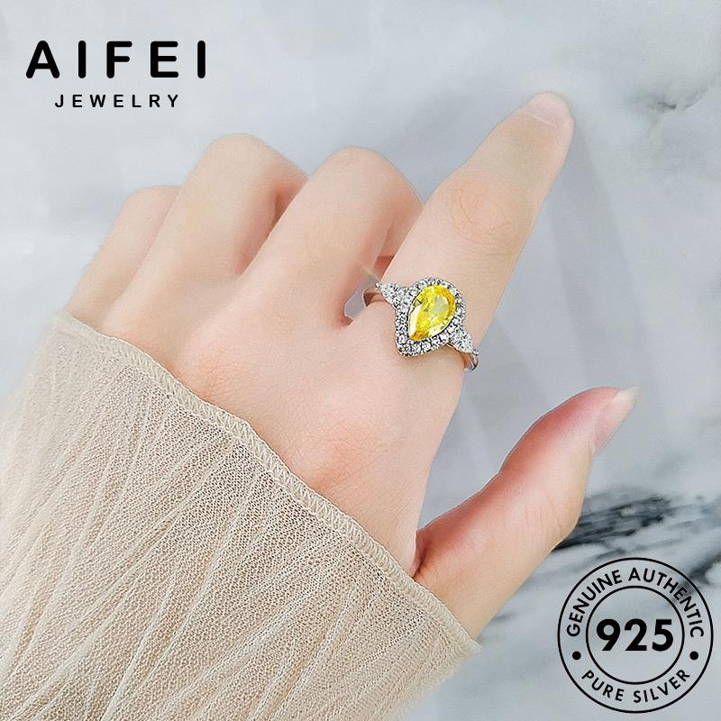 AIFEI JEWELRY giản nguyên vàng nữ thời quả bạc quốc 925 anh hàn thật phụ đơn bản kiện hình thạch nhẫn sức trang lê R464