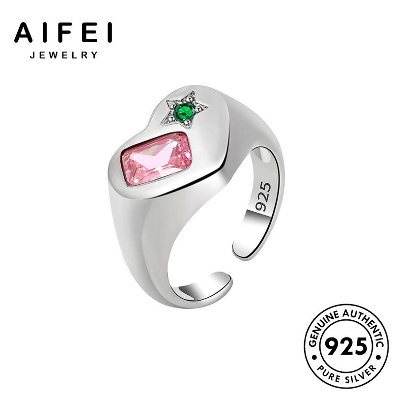 AIFEI JEWELRY nữ cổ hàn ngôi cương điển hồng sức 925 quốc bạc kim nhẫn thể tinh thật nguyên sao kiện bản trang thời phụ R465